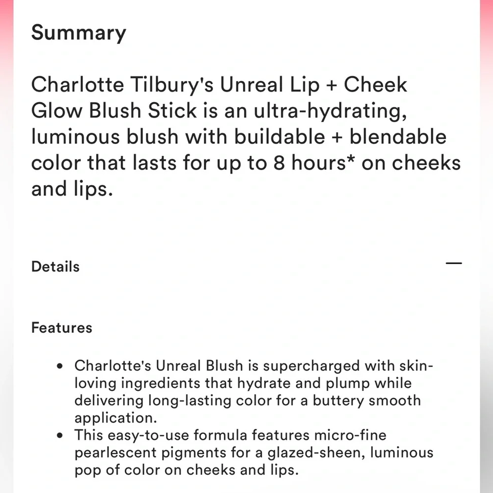 Charlotte Tilbury ‘Pinky Glow’ Unreal Lip + Cheek Glow Blush Stick